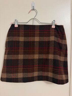 Uniqlo Plaid Mini Skirt in Brown and Black